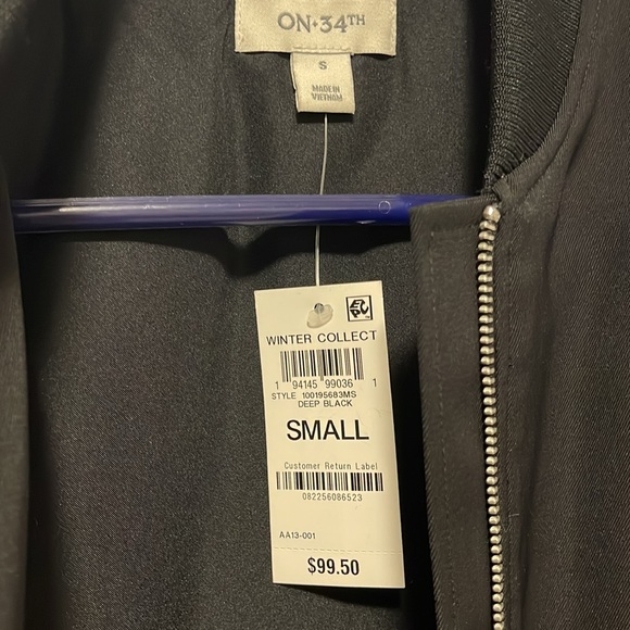 On 34th womens black bomber jacket size small - Picture 2 of 6